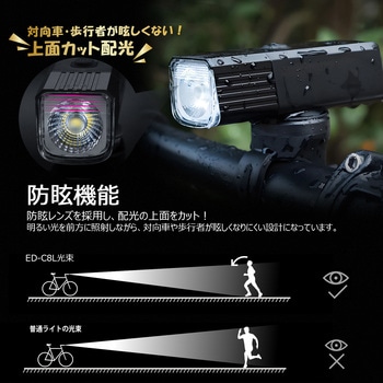 充電式サイクルライト 懐中電灯 取り外し可能 時速20km 自転車用ホルダー付き GOODGOODS(グッド・グッズ)