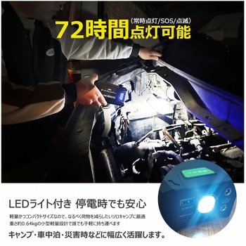 マルチパワーバッテリー ジャンプスターター モバイルバッテリー LEDライト付 専用ケース付属 GOODGOODS(グッド・グッズ)