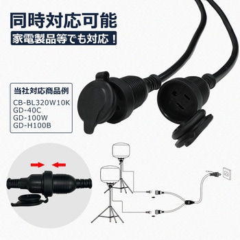 2分岐コード 差込プラグ 2P/3Pプラグ 兼用 2分配 PSE 1500Wまで GOODGOODS(グッド・グッズ)