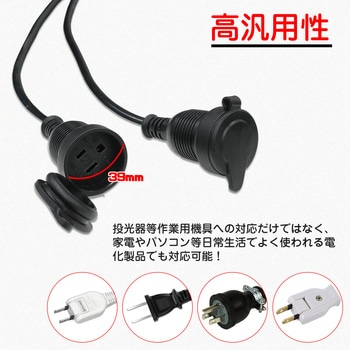 2分岐コード 差込プラグ 2P/3Pプラグ 兼用 2分配 PSE 1500Wまで GOODGOODS(グッド・グッズ)