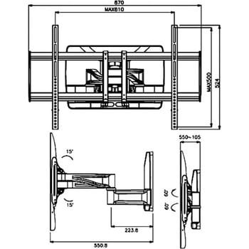 TVSHLHA124LC TVセッターハイライン HA124 スタープラチナ 耐荷重50kg