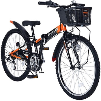 折りたたみ ジュニア MTB シマノ6段変速 LEDライト リング錠 バスケット付き MJ822F CROSSBLAZEシリーズ MYPALLAS