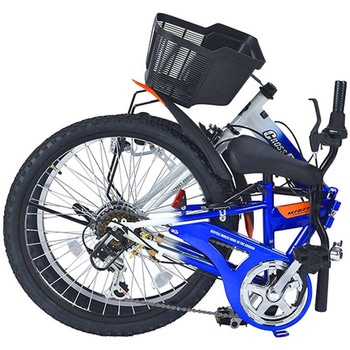 折りたたみ ジュニア MTB シマノ6段変速 LEDライト リング錠 バスケット付き MJ822F CROSSBLAZEシリーズ MYPALLAS