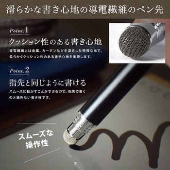 導電繊維とクリアなディスク型ペン先を付け替え可能 タッチペン OWLTECH(オウルテック)