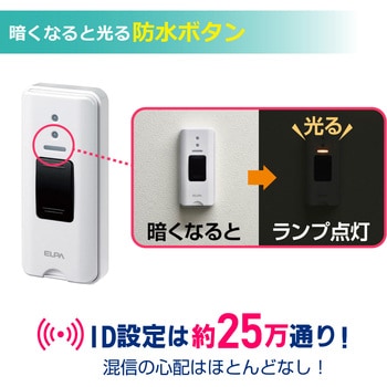 ワイヤレスチャイムランプ付きセット ELPA