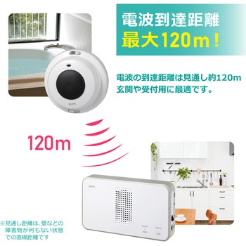 ワイヤレスチャイム防水押しボタンセット - ELPA