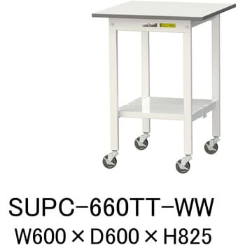 軽量作業台/耐荷重128kg_移動式H825_全面棚板付_ワークテーブル150
