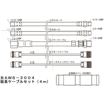 TIG溶接トーチ用延長ケーブル ダイヘン