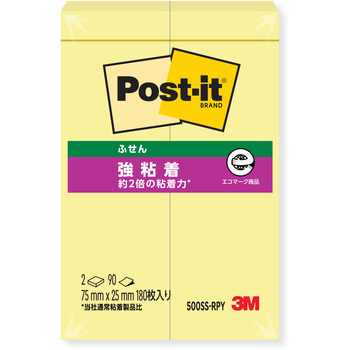 【強粘着】 ポストイット 強粘着ふせん ふせん 75×25mm パステルカラー 3M スリーエム 3M(スリーエム)