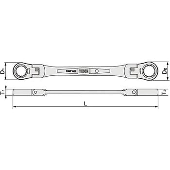 両首振ラチェットめがねレンチ(インチ) トネ TONE (前田金属工業) 両口