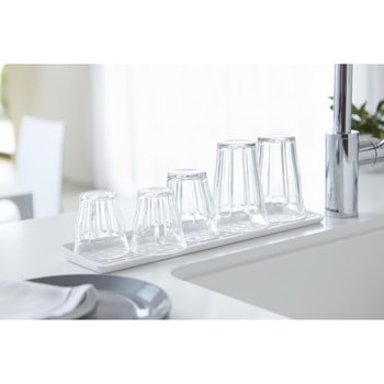 スリム グラス&マグスタンド アクア - 山崎実業