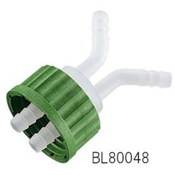 BL80048 ねじ口瓶用キャップ(軟質チューブ用・GL45用)2ポート アイシス