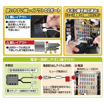 USB電源ポート エーモン工業