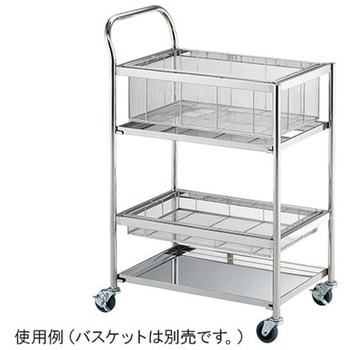 ステンレスバスケットワゴン アズワン