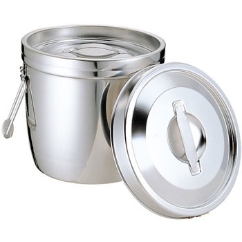 10L 18-8二重汁食缶 クリップ無 両手式 エムテートリマツ 20018128