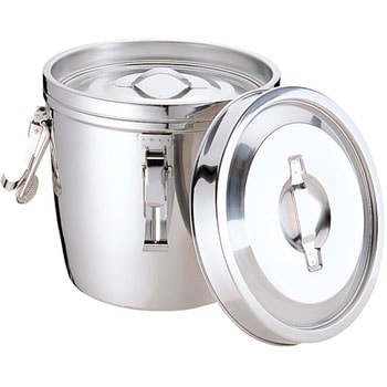 18-8二重汁食缶 クリップ付 両手式 エムテートリマツ