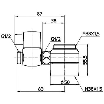 B98-AU1 シングル混合栓用分岐アダプター 1個 SANEI 【通販サイト