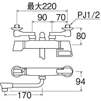 SK1812DC-13 サーモシャワー混合栓 1台 SANEI 【通販モノタロウ】