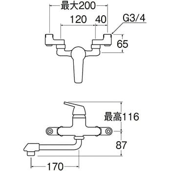 CK1700D-2-20 シングル取替用混合栓 SANEI 節水水栓 - 【通販モノタロウ】