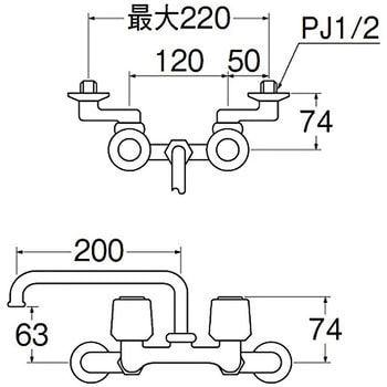 CK211-13 ツーバルブ混合栓 1台 SANEI 【通販サイトMonotaRO】