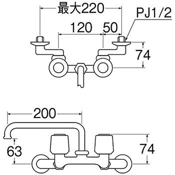 ツーバルブ混合栓 SANEI ツーハンドル(ツーバルブ) 【通販モノタロウ】