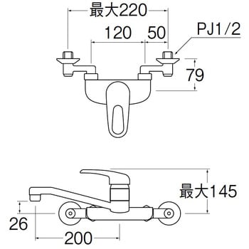 CK2710-13 シングル混合栓 1台 SANEI 【通販サイトMonotaRO】