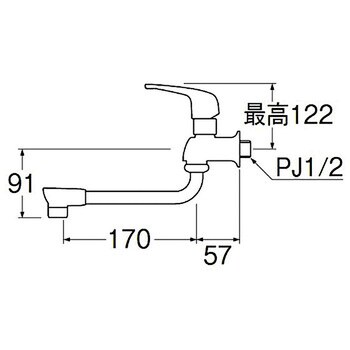 JA1071-13 シングル自在水栓 SANEI 呼び径13mm - 【通販モノタロウ】