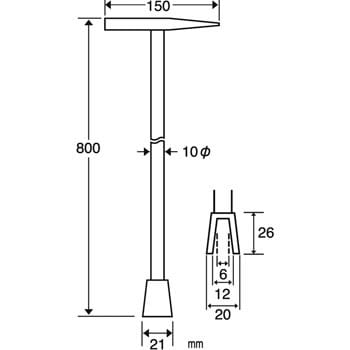 PR301A-L 止水栓キーU型 直 SANEI 長さ80cm PR301A-L 【通販モノタロウ】