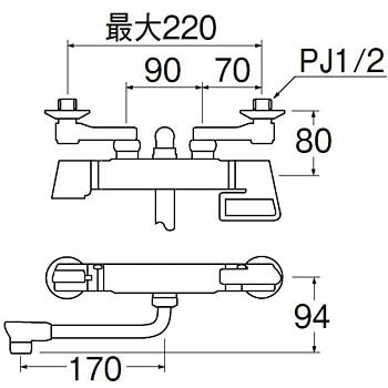 SK1812DT2-13 サーモシャワー混合栓 1台 SANEI 【通販サイトMonotaRO】