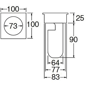 H511-75X100 角型ワントラップ 1個 SANEI 【通販サイトMonotaRO】