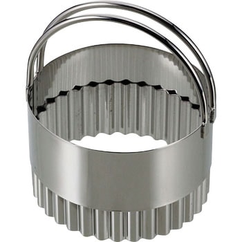 EEスイーツ ステンレス製ハンドル付ウェーブラウンド抜き型 - パール金属