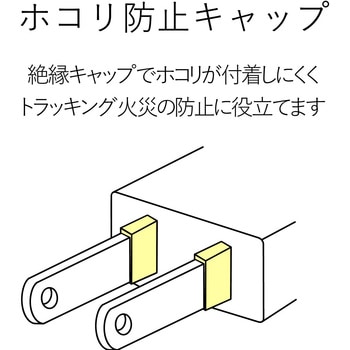 延長コード 電源タップ用 3P 6個口 マグネット付 スイングプラグ RoHS エレコム