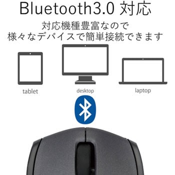 ワイヤレスマウス Bluetooth 3 0 5ボタン ブルーled 静音 シンメトリーデザイン 左右対称 両利き対応 エレコム ワイヤレスマウス 通販モノタロウ M Bt16bbsbk