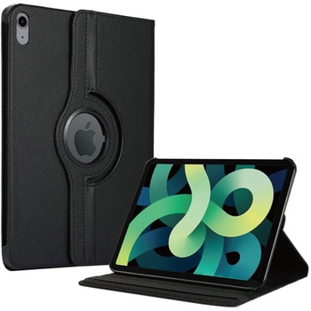 iPad A16・第10世代対応 手帳型レザーフラップケース(360度)ブラック エムディーエス