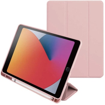 iPad 10.2(第9・8・7世代)対応 耐衝撃フラップケース ライトピンク エムディーエス