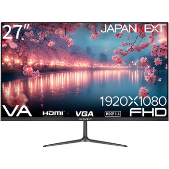 27型/1920×1080/HDMI×1、VGA×1/ブラック/スピーカー有/2年保証 JAPANNEXT