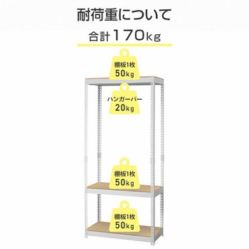 メタル&ウッドラック ハンガーラック 棚付き ドリームウェア