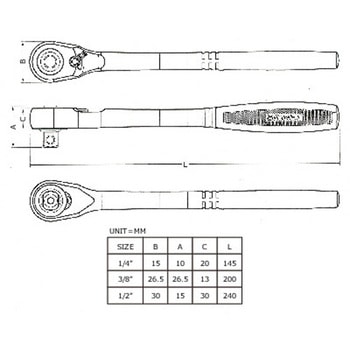 超小型ヘッドクロスラチェットハンドル SIGNET(シグネット)