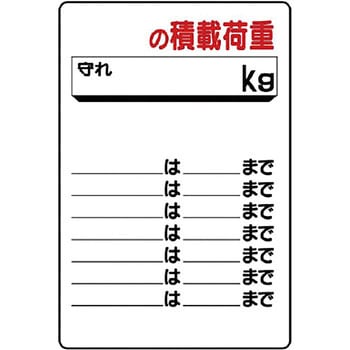 積載荷重関係標識 ユニット
