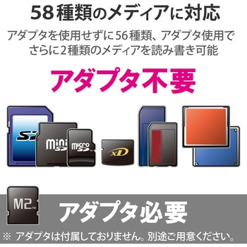 メモリリーダライタ 56+2メディア対応 SD+MS+CF+XD - エレコム