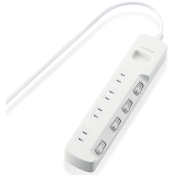 電源タップ 2P 延長コード 個別スイッチ付 省エネ ほこり防止シャッター付 スイングプラグ コンセント エレコム