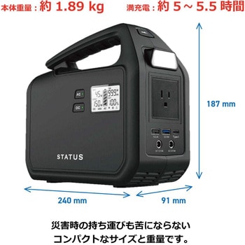 ポータブル電源(155Wh) USB-C STATUSUNI(ステータスユニ)