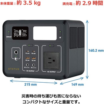 ポータブル電源(288Wh) LiFePO4 - STATUSUNI(ステータスユニ)