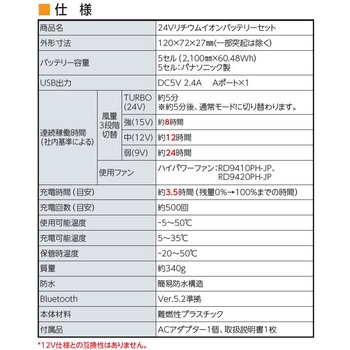 ファン対応ウェア 空調風神服用バッテリー24V JAPPY