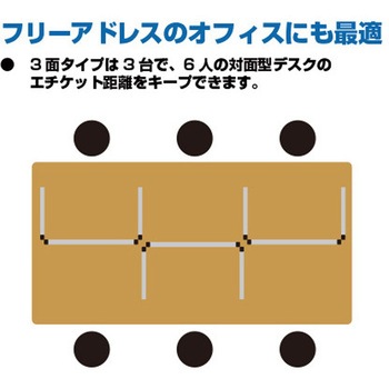 ブラックパーテーションスタンド三面600X900ロウ (アルミ複合板黒) 常磐精工