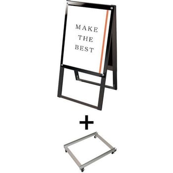 ブラックポスター用スタンド看板マグネジ A2両面ブラック アームキャスターセット 常磐精工