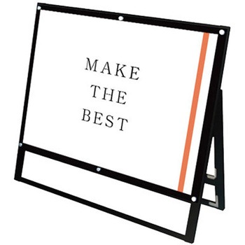 ブラックポスター用スタンド看板マグネジ B1横ロウ片面ブラック アームキャスターセット 常磐精工