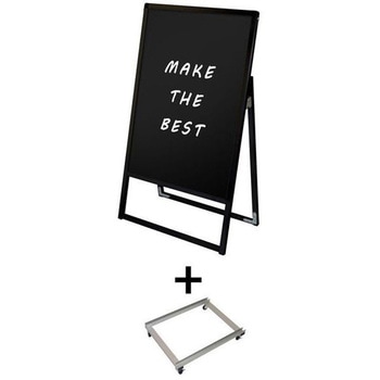 ブラックバリウススタンド看板 ブラックボード B2片面 アームキャスターセット 常磐精工