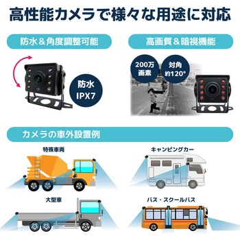 人検知AI付200万画素ワイヤレスカメラセット 7インチモニター 大型車用(カメラ4台) ブロードウォッチ