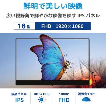 16インチ ポータブルモニター フルハイビジョン200万画素LCD ブロードウォッチ
